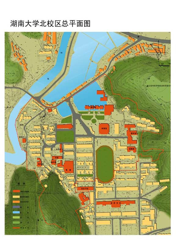 湖南大學北校區總平面圖